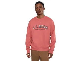 L.L.Bean Essential Logo Crewneck Sweatshirt Mens Regular Mens Sweatshirt Sienna Brick Logo : 2XL, Cotton/Polyester