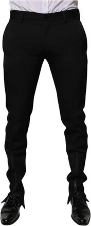 Dolce & Gabbana Dress Pants - Heren - Nette broeken - Zwart - M - Wol - Broeken