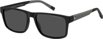 Tommy Hilfiger Sunglasses, male, Black, Size: 56 MM Black/Grey Sunglasses TH 2142/S
