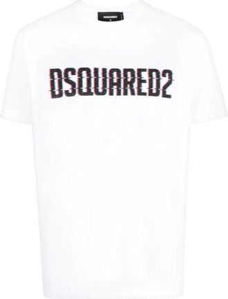 Dsquared2 Grafisch Logo T-shirt - Heren - T-shirts - Wit - S - Katoen - Tops