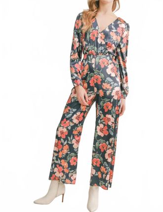 Sadie & Sage Style Icon Jumpsuit In Navy Floral Multi