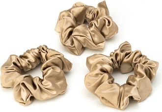 Blissy 3-Pack Silk Scrunchies in Taupe at Nordstrom