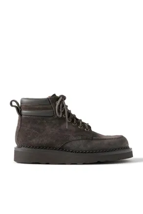Yuketen Leather-Trimmed Suede Boots