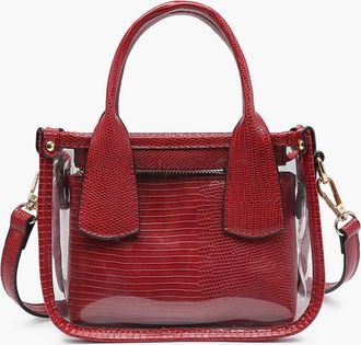 Jen & Co. Womens Stacey Clear Satchel With Inner Bag In Dark Red