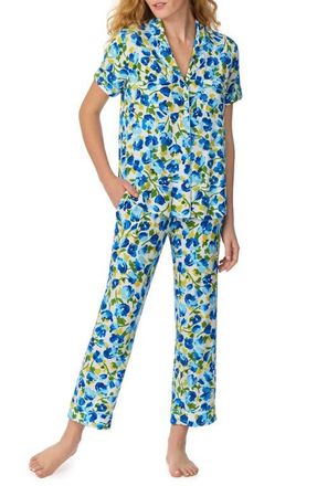 Kate Spade New York print crop pajamas in White Blue at Nordstrom, Size X-Large