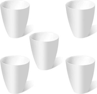OEM Juego De 5 Pantallas De L&aacute;mpara Planas De Pl&aacute;stico De Repuesto - 42 Mm - Blancas