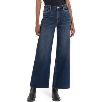 Kut from the Kloth Meg Fab Ab High Waist Raw Hem Ankle Wide Leg Jeans in Exhibited at Nordstrom Rack, Size 16