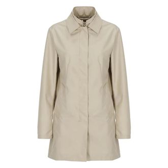 Fay Single-Breasted Coats, female, Beige, Size: S Waterproof Jacket