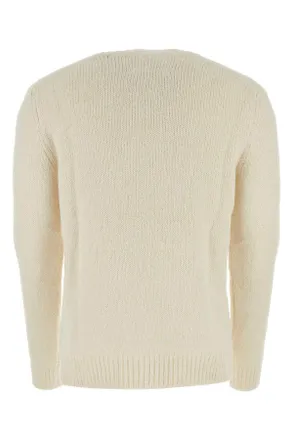 Jil Sander Mens Ivory Alpaca Blend Sweater 105 Maglieria