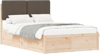 vidaXL Estructura De Cama Con Cabecera Tapizada Taup&eacute; 120 X 200 Cm Vidaxl