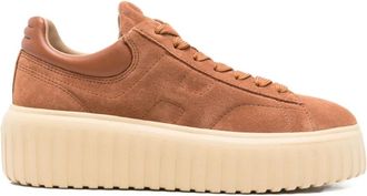 Hogan H Stripes Sneakers - Dames - Sneakers - Bruin - 38 1/2 EU - Leer - Schoenen