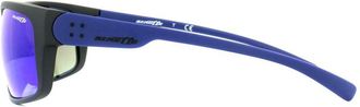 Arnette Wrap Mens Matt Black Blue Mirror Sunglasses - One Size