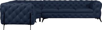 HOME AFFAIRE Chesterfield-Sofa »Amaury L-Form« grosses Ecksofa, Chesterfield-Optik, Breite 323 cm, Fussfarbe wählbar