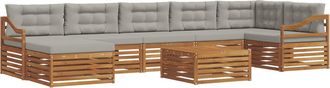 vidaXL Conjunto De Sof&aacute;s De Exterior 8 Uds. Gris Natural Y Claro Vidaxl