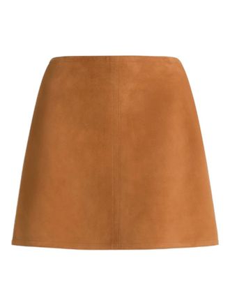Alberta Ferretti leather mini skirt - Brown