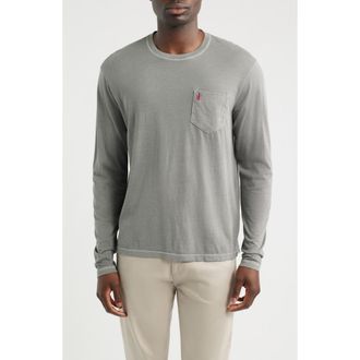 Johnnie-O Brennan 2.0 Long Sleeve Pocket T-Shirt in Washed Black at Nordstrom, Size Xx-Large