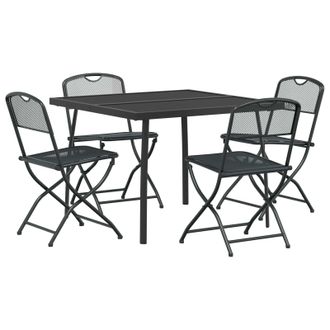 vidaXL Juego De Muebles De Exterior 5 Pcs Gris Antracita Vidaxl