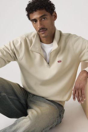 Levi's Pullover Housemark con cerniera a tre quarti - Uomo - L - Neutral / Pumice Stone