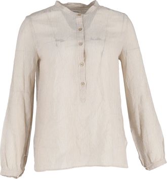 Isabel Marant Etoile Striped Buttoned Blouse in Cream Cotton