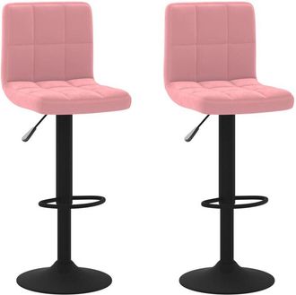 vidaXL Taburetes de cocina 2 unidades terciopelo rosa Vidaxl