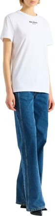 Balmain Embroidered Balmain Paris T-shirt in White at Nordstrom, Size Xx-Large