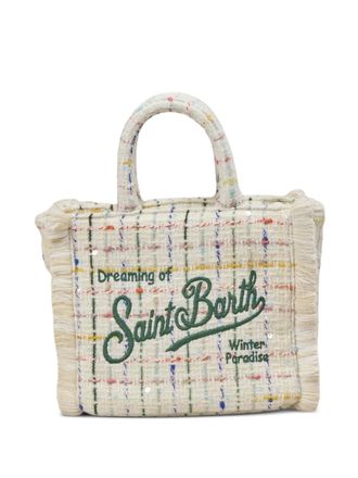 MC2 Saint Barth Borsa tote Vanity mini a righe - Toni neutri