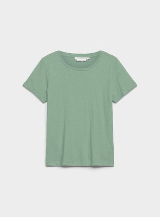 Contemporaine Womens Cuffed-sleeve organic cotton T-shirt
