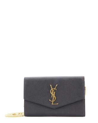 Saint Laurent Black Leather Uptown Chain Wallet (Authentic Pre-Loved)
