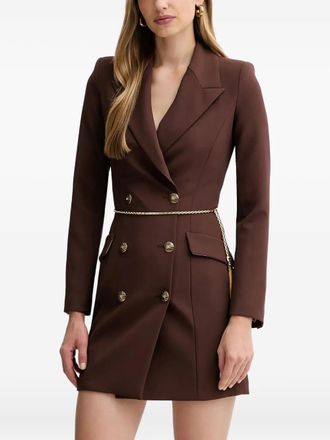 Elisabetta Franchi double-breasted mini dress - women - Polyester/Elastane - 38 - Brown