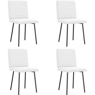 vidaXL Sillas De Comedor 4 Unidades Cuero Sint&eacute;tico Blanco Vidaxl