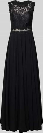 Mascara Abendkleid mit Spitze und Rundhalsausschnitt in Black, Größe 32