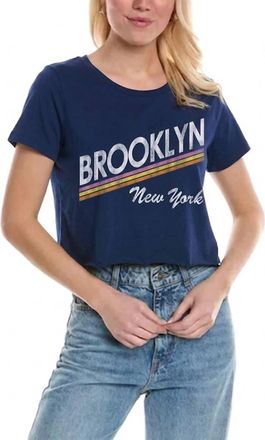 Prince Peter Collection Brooklyn Stripe Crop Tee In Navy