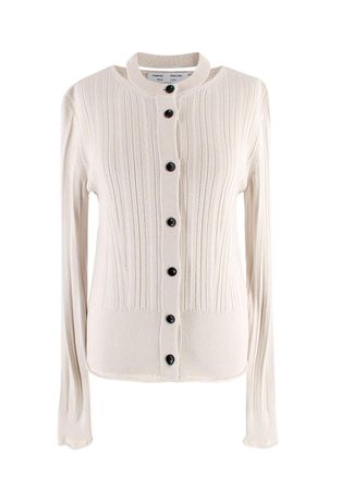 Proenza Schouler White Label Silk Blend Rib Knit Cardigan Size S