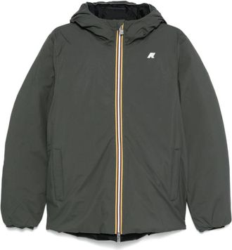K-Way Groene Gewatteerde Hoodiejas - Heren - Zomerjassen - Groen - XL - Jassen