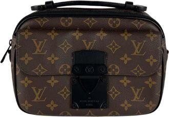 Louis Vuitton Black Brown Canvas Shoulder Bag (Pre-Owned)