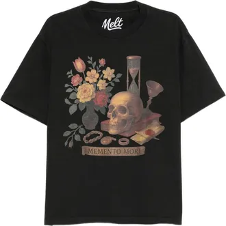 Melt T-shirt met grafische print - Grijs