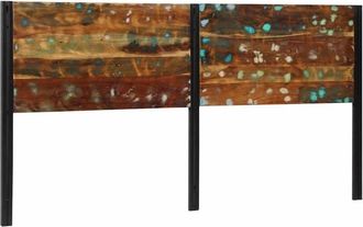 vidaXL Headboard 200 cm Solid Wood Reclaimed and Iron Vidaxl