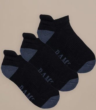 BAM Bamboo Contrast Trainer Socks 3 Pairs - UK Size 12-14