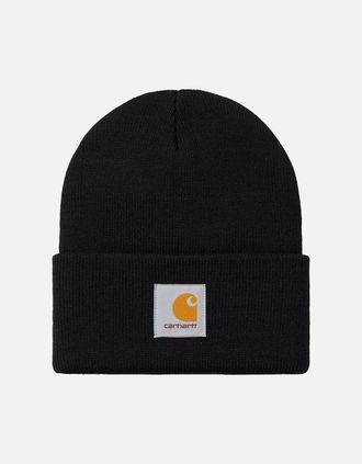 Carhartt Work in Progress Mens Carhartt WIP Short Watch Beanie Hat Black - Size: ONE size