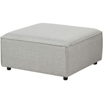 Beliani Otomana Tapizada Moderna M&oacute;dulo De Sof&aacute; Reposapi&eacute;s Cuadrado Patas Negras Tela Gris Claro Ardal