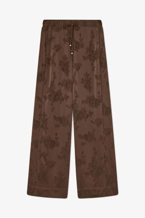 Ganni Brown Pants in Satin - Size 32 Acetate