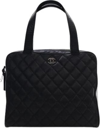 Chanel Pre-owned Vintage Caviar Leather Handbag - Dames - Vintage Handtas - Zwart - ONE Size - Leer - Vintage