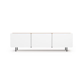 HERDASA Mueble Tv, Colecci&oacute;n Biscuit, En Melamina Con 3 Puertas. Nogal-blanco