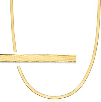 RS Pure by Ross-Simons 3mm 14kt Yellow Gold Herringbone Necklace