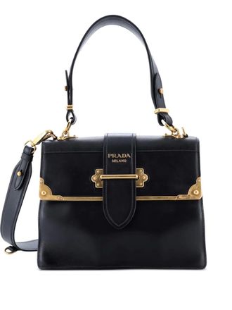 Prada Cahier Convertible City Calf and Saffiano Medium shoulder bag - Nero
