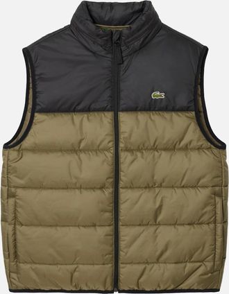 Lacoste Mens Lacoste Water-Repellent Gilet Khaki Green/Black - Tan - Size: 38/Regular