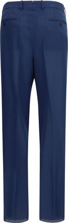 Tom Ford Mens Pleated Pants Prussian Blue Wool Ovis Aries Trousers