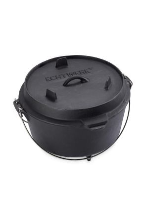 Echtwerk Dutch-Oven-Set, Schwarz, Metall, 2-teilig, 31.5x21x31.5 cm, Grills, Holzkohlegriller