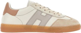 Hogan Cool Lace-Up Sneakers in Calfskin and Sheepskin
