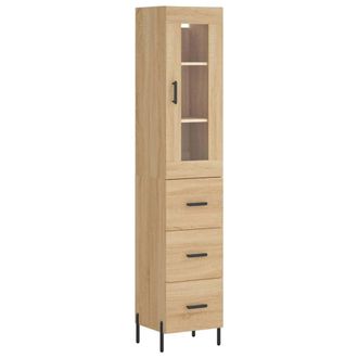Berkfield Home Highboard Sonoma Oak 34.5x34x180 cm Engineered Wood in Brown